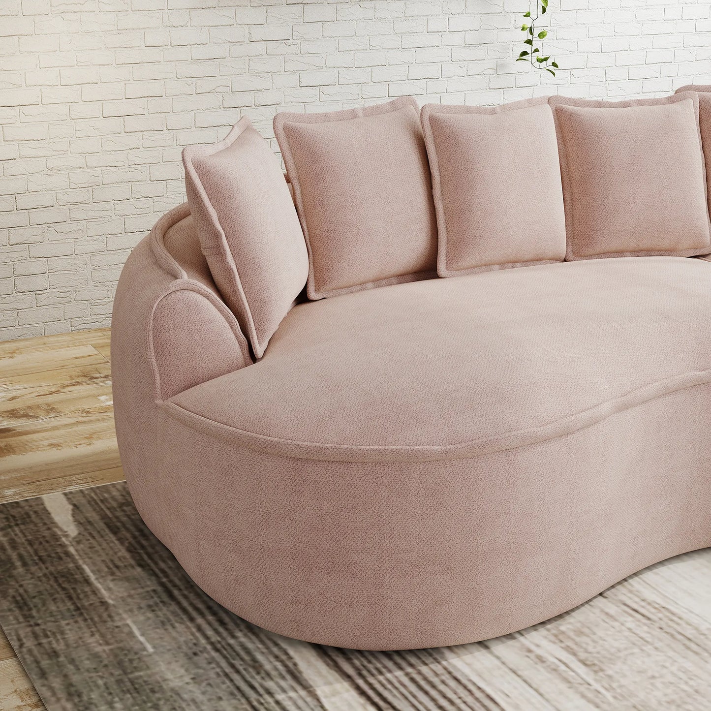 Cloud Ecksofa 3-Sitzer 252 cm Chenille mit Récamière, Rosé