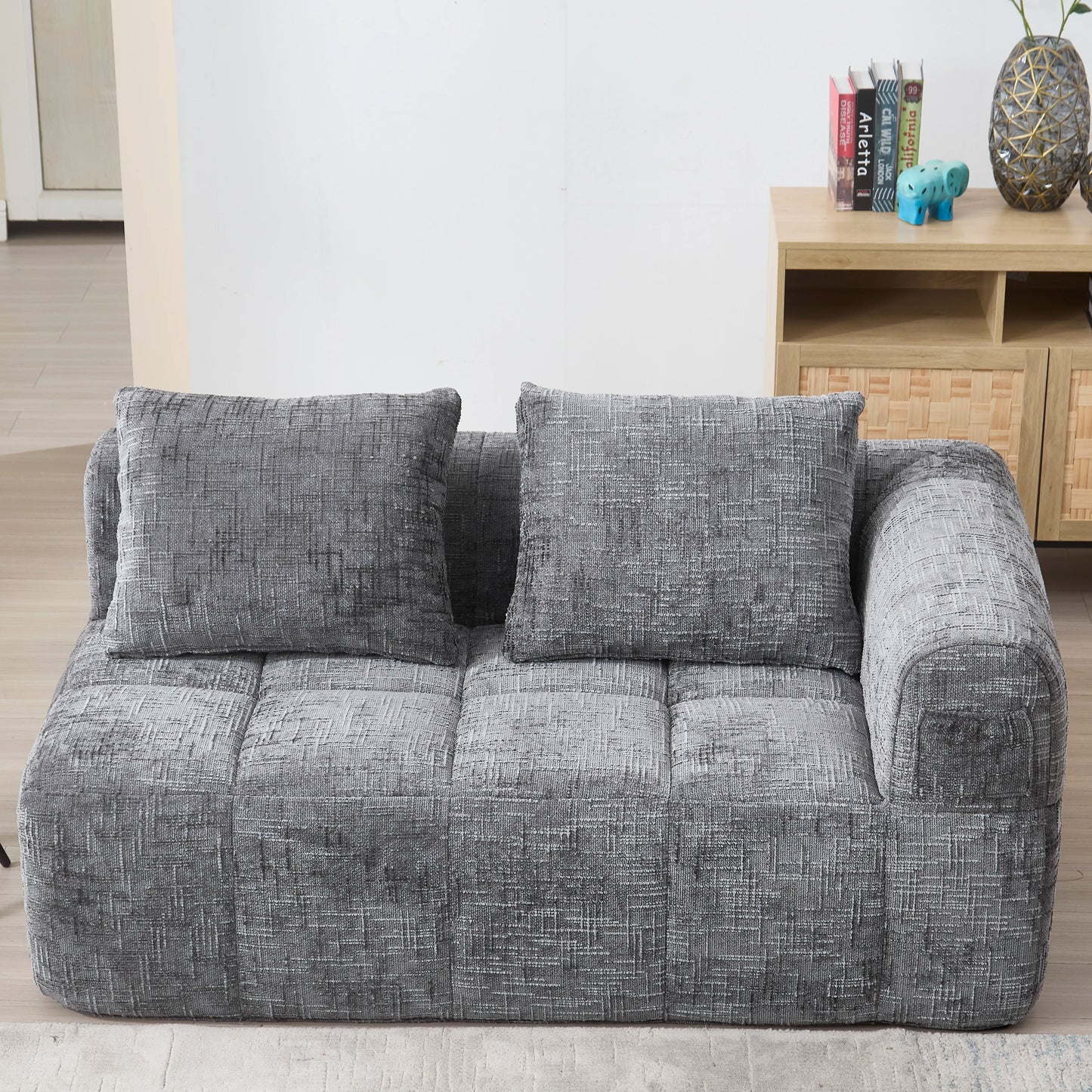 Cloud Sofa 2-Sitzer 158 cm mit Seitentasche, Grau