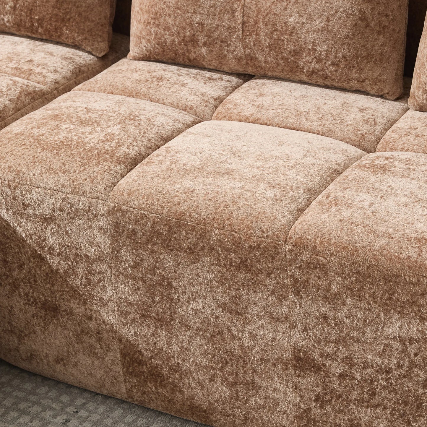 Cloud Ecksofa 3-Sitzer 258 cm mit 3 Kissen, Hellbraun