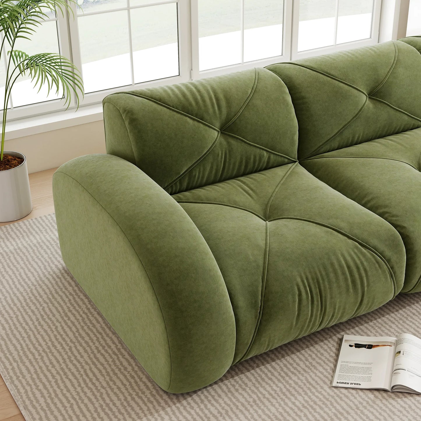 Cloud Sofa 2-Sitzer 204 cm Chenille, Grün