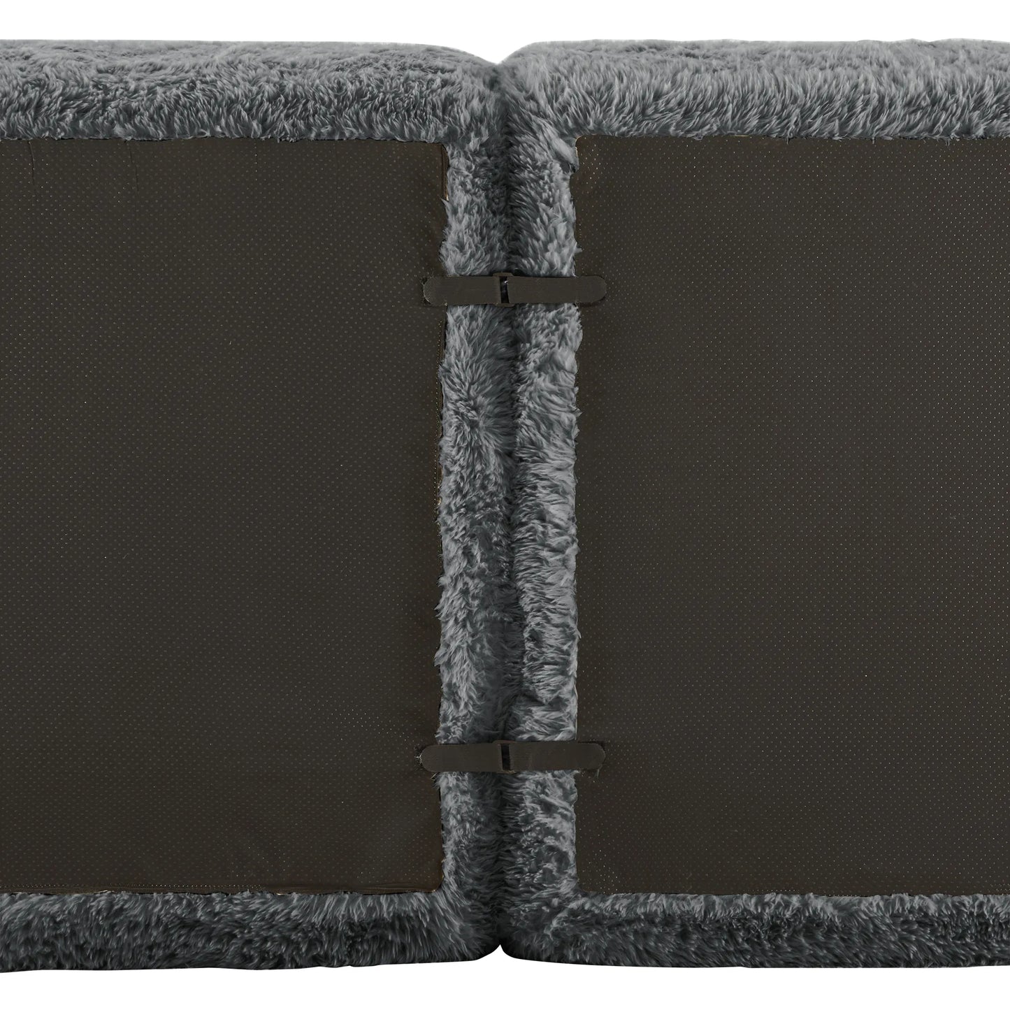 Cloud Plüschsofa mit 2 Ottomanen, Grau