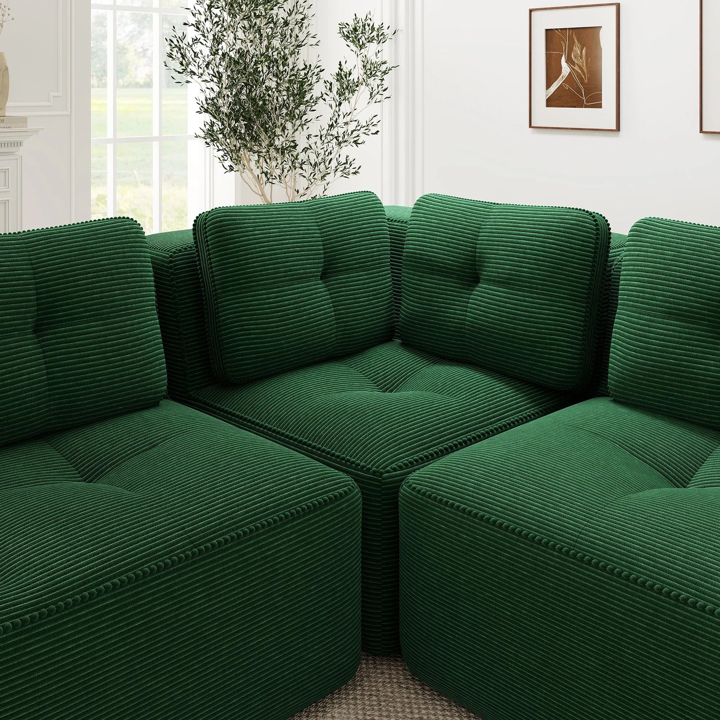 Niedriges Cloud Modulsofa 4-6 Sitzer 295 cm, Grün