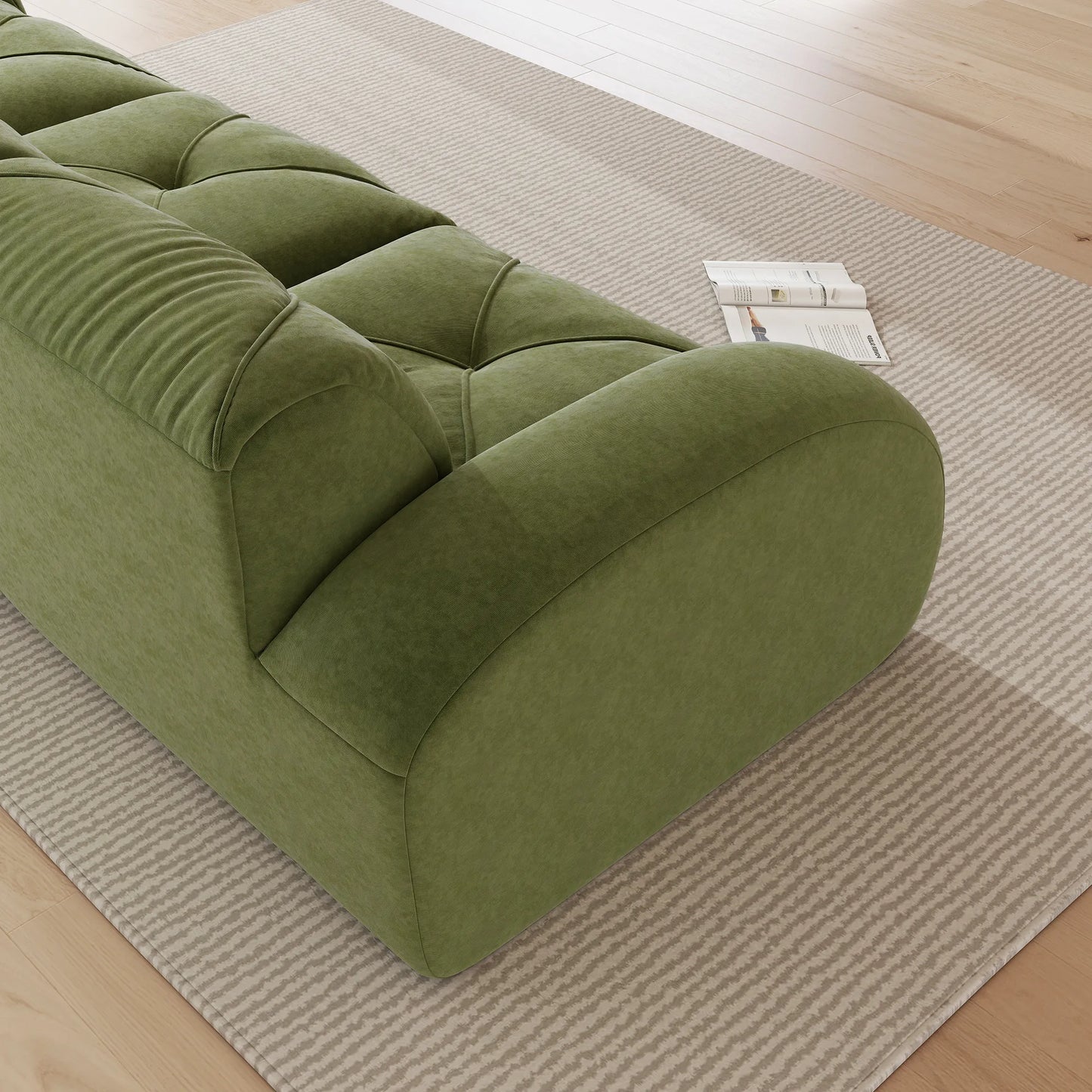 Cloud Ecksofa 4-6 Sitzer 358 cm mit Fußstütze, Grün