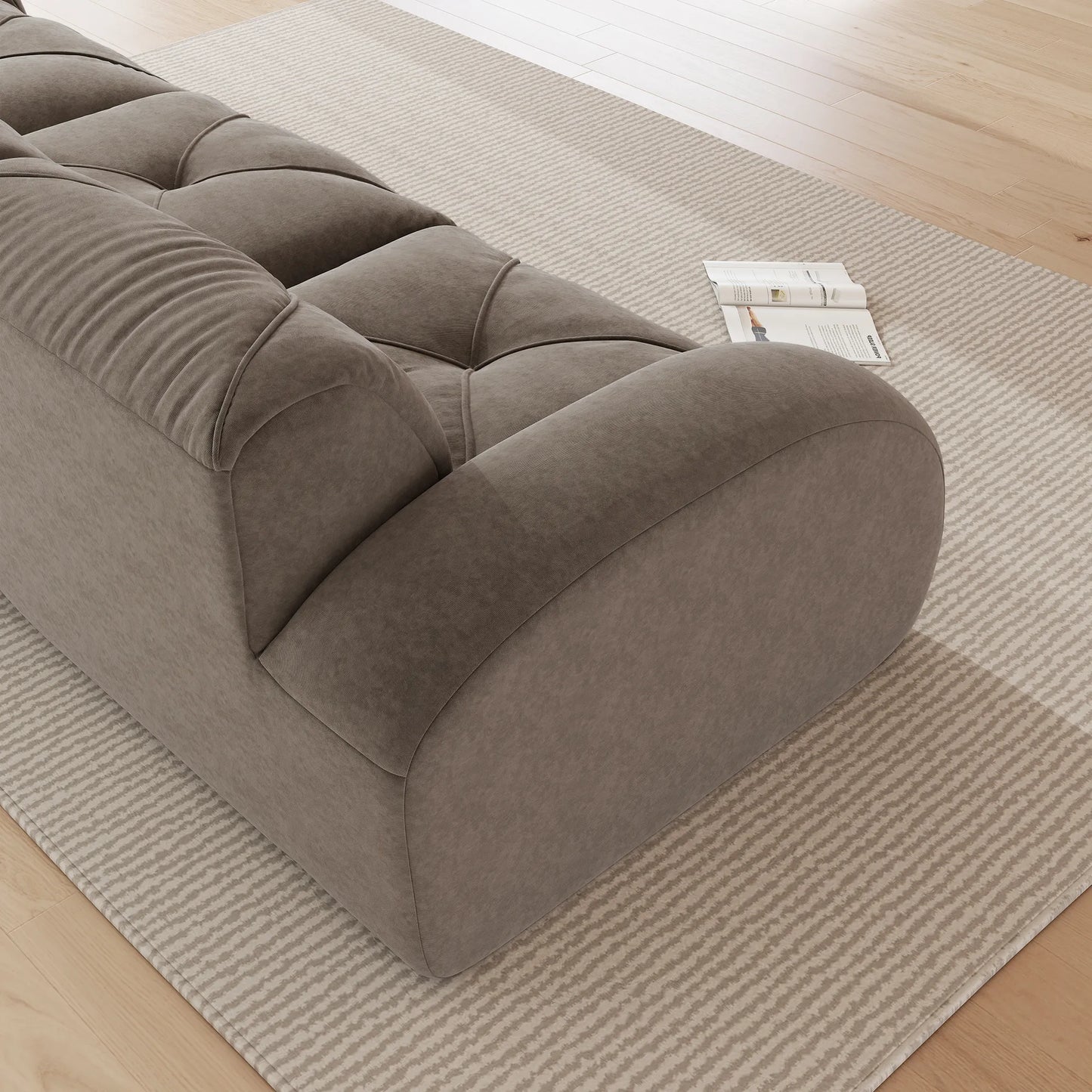 Cloud Ecksofa 4-6 Sitzer 358 cm mit Fußstütze, Taupe