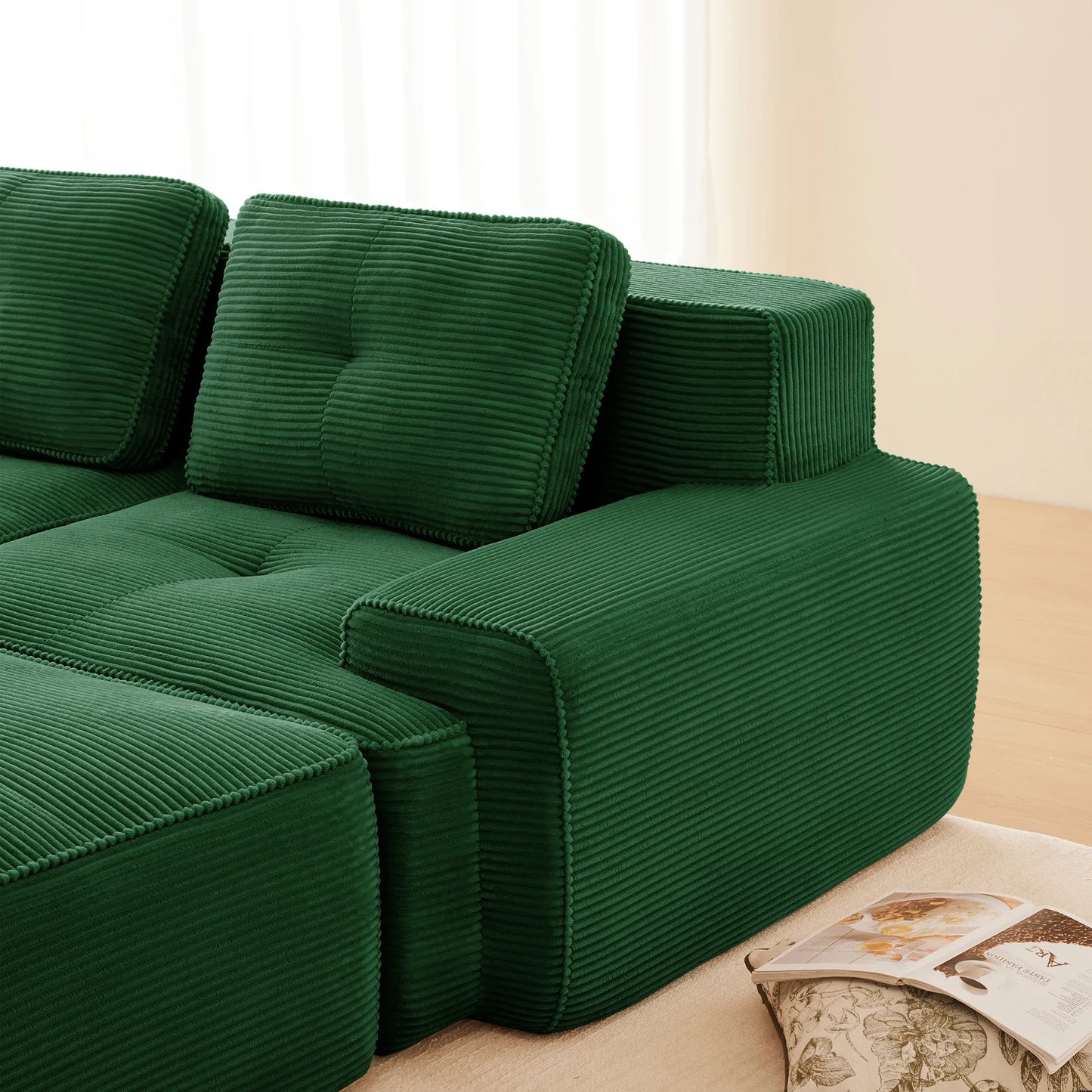 Niedriges Cloud Modulsofa 4-6 Sitzer 295 cm, Grün