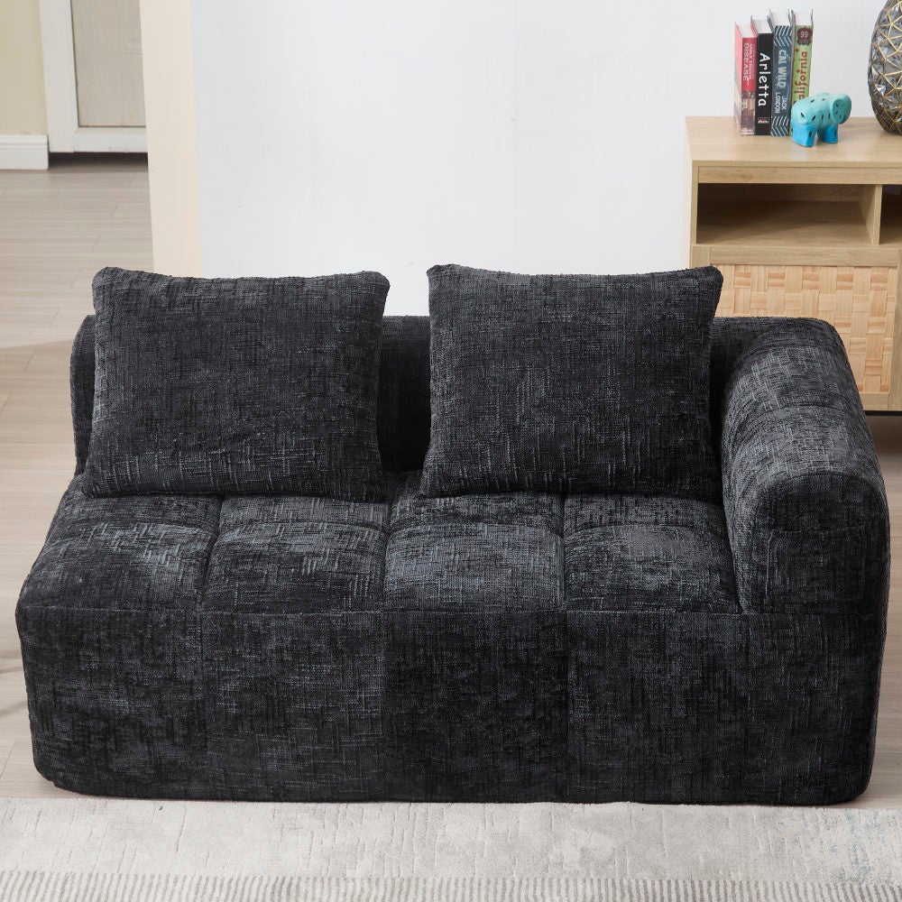 Cloud Sofa 2-Sitzer 158 cm mit Seitentasche, Schwarz