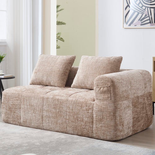 Cloud Sofa 2-Sitzer 158 cm mit Seitentasche, Dunkelbeige